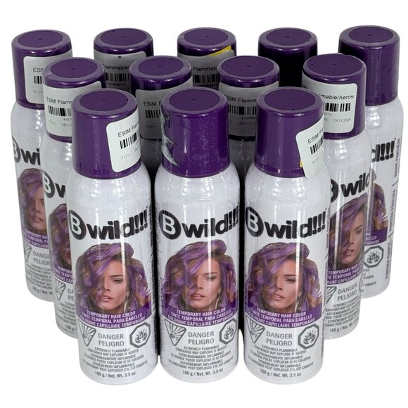 Bwild Temporary Hair Color Aerosol Panther Purple 3.5 Oz Spray Can 12-Pack - Picture 1 of 5